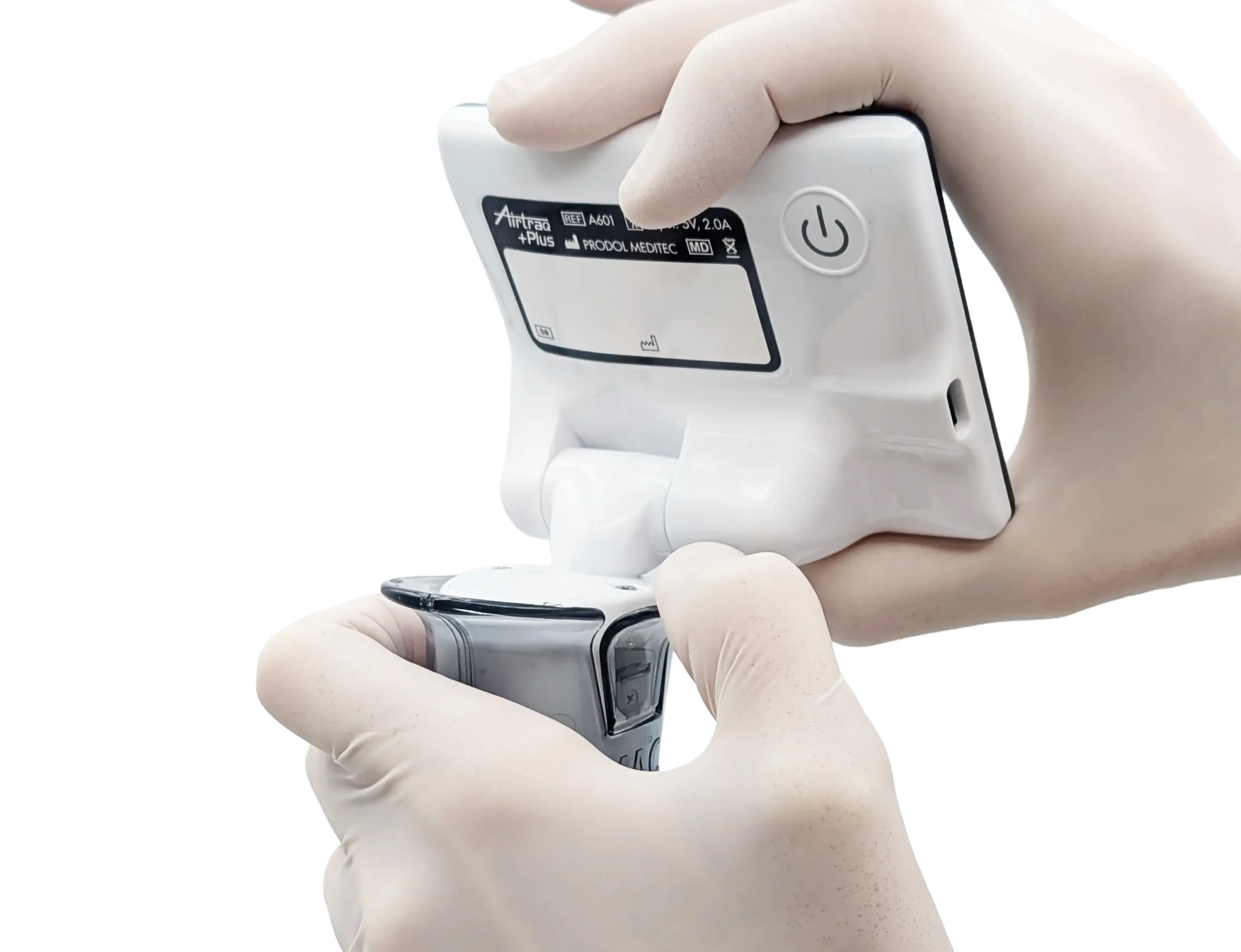 Videolaryngoscope automatic start upon blade assembly.