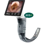 Airtraq Plus video laryngoscope with screen showing the larynx