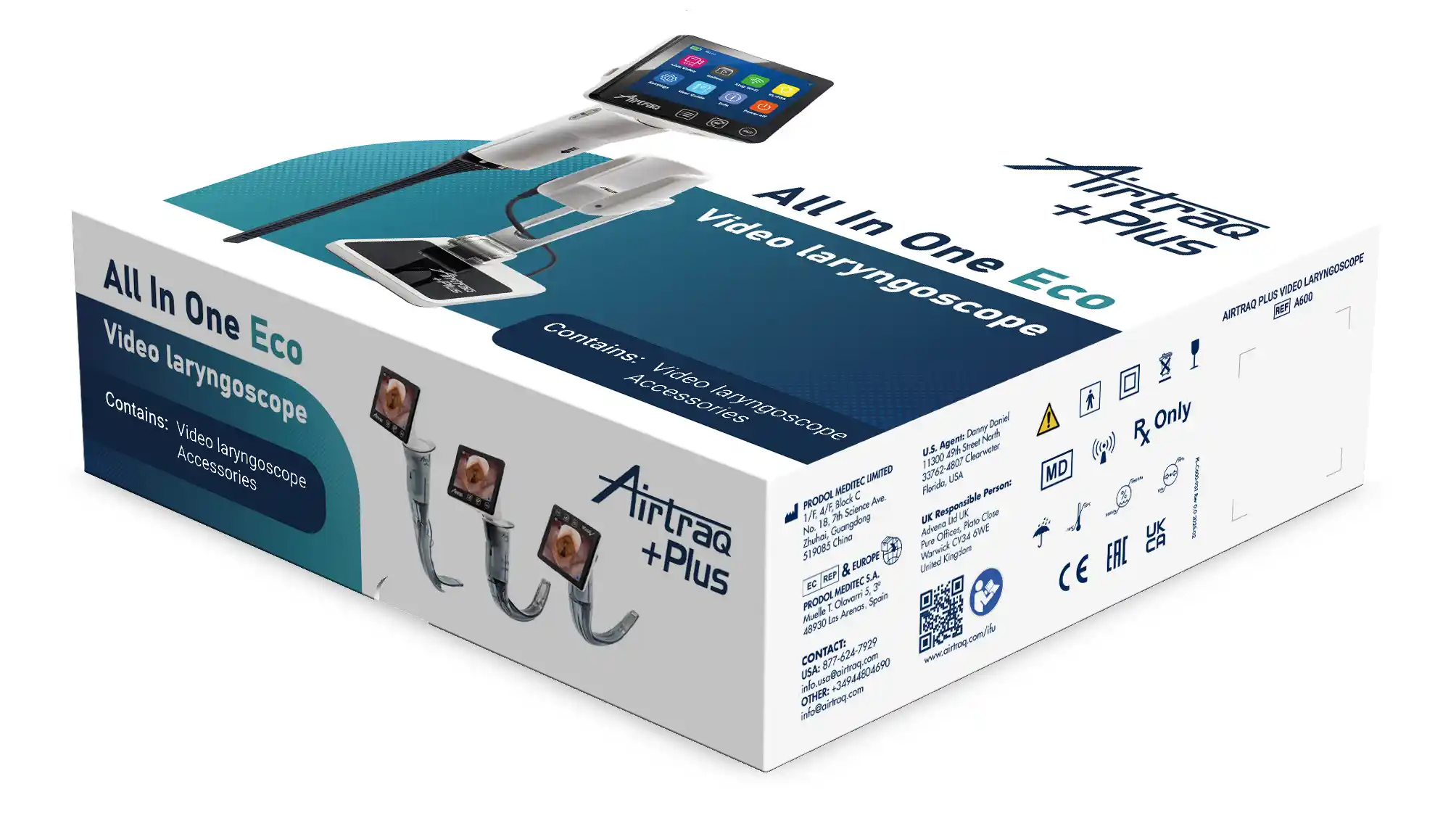 Airtraq Plus “All In One Eco” video laryngoscope packaging box