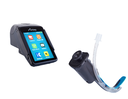 Airtraq SP video laryngoscope with display and channeled blade.