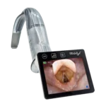 Hand holding the Airtraq Plus video laryngoscope