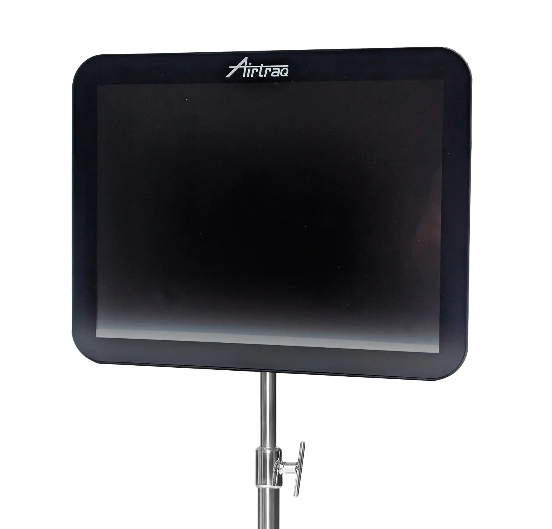 Close-up of the Airtraq Max View medical monitor on adjustable stand.